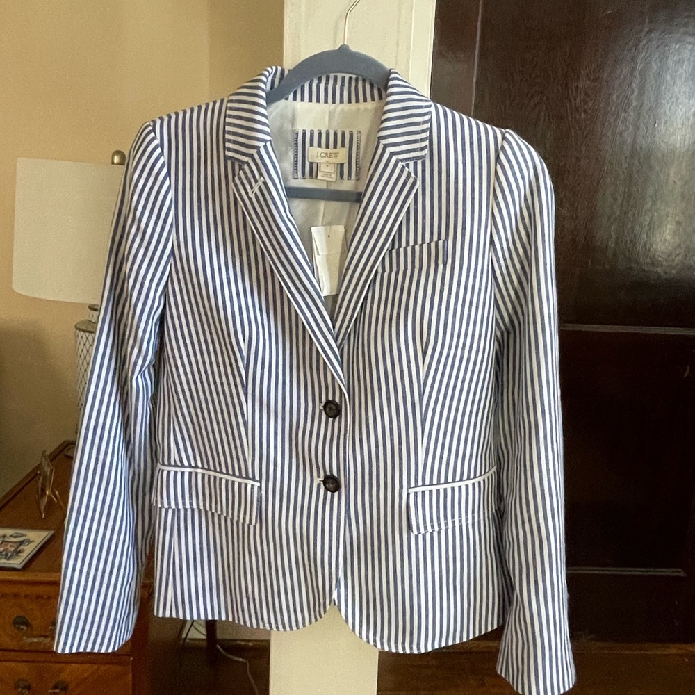 Adorable blue and white striped blazer